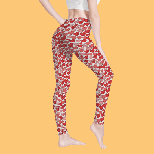 Red Little Hearts Women's Yoga Pants - DeRose Seasonal