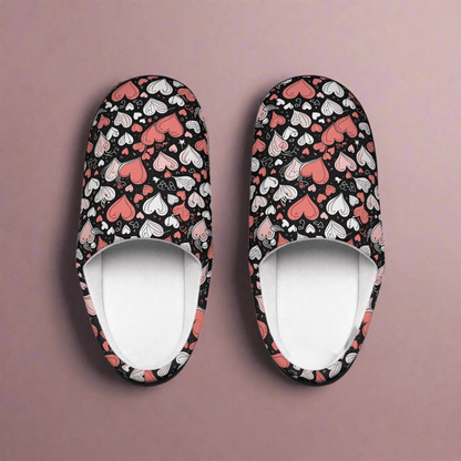 Cozy Colorful Hearts Women's Indoor Slippers - DeRose Seasonal
