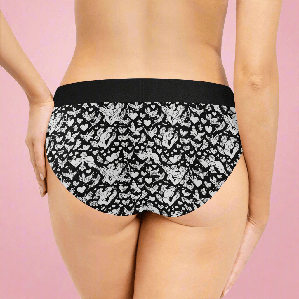 Abstract Love Women's Mid Waisted Briefs - DeRose Seasonal