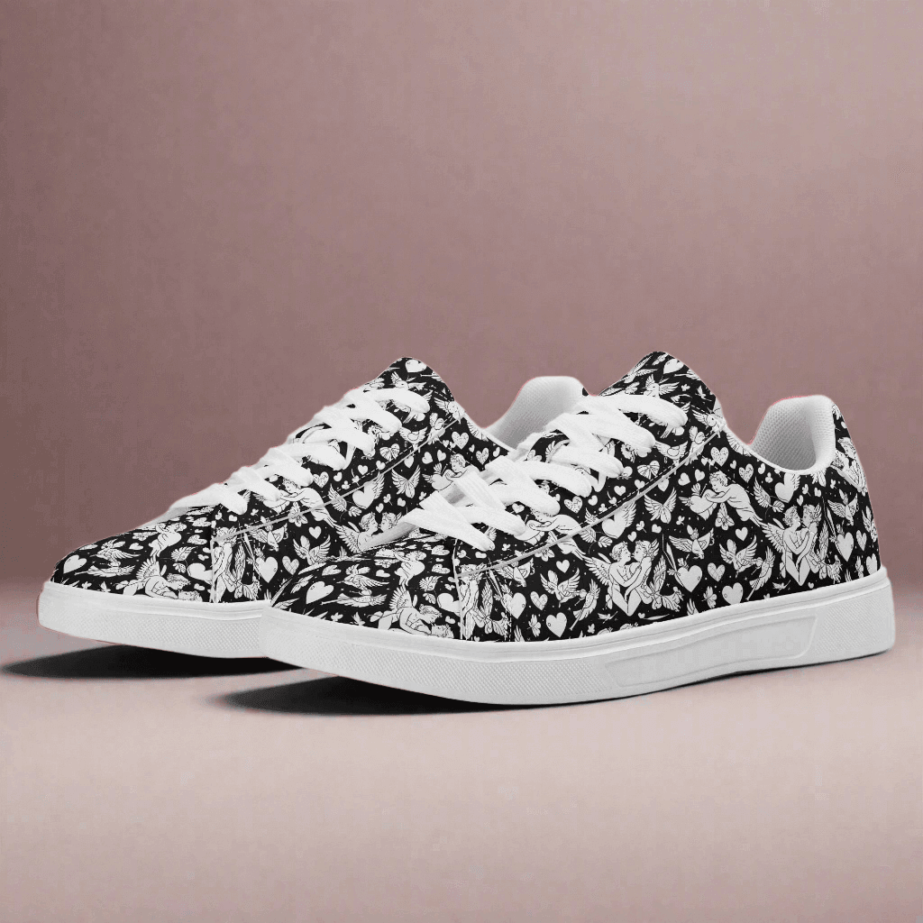 Abstract Love Adult Lightweight Brand Low Top Leather Shoes - DeRose Seasonal