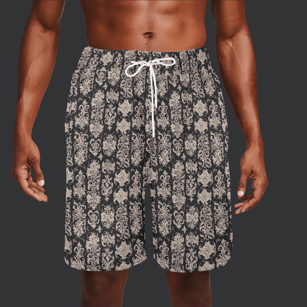 Men's Gothic Emblem Mesh Shorts Sea Life Swim Trunks - DeRose Seasonal