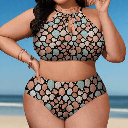 Plus Size Seashells Two-piece Swimsuit - DeRose Seasonal