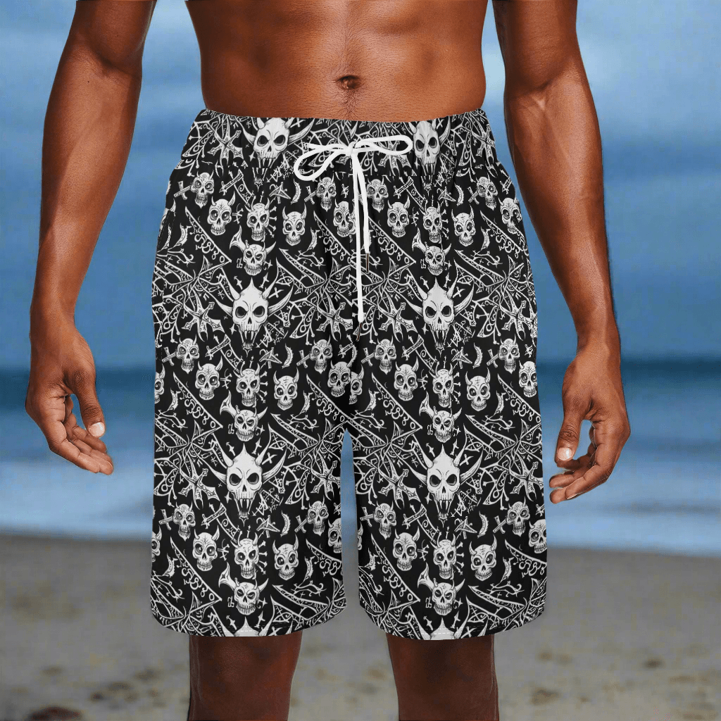 Men's Little Devils Mesh Shorts Sea Life Swim Trunks - DeRose Seasonal