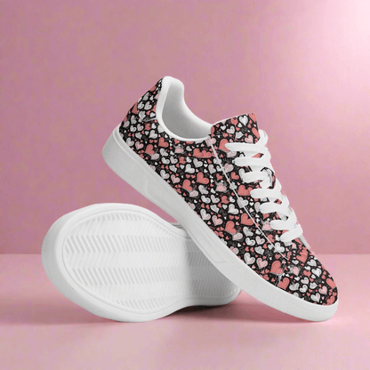 Colorful Hearts Adult Lightweight Brand Low Top Leather Shoes - DeRose Seasonal