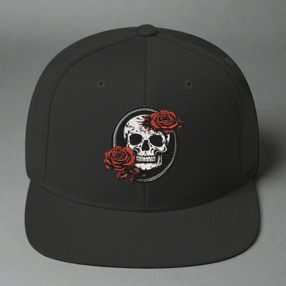 Snapback Skull and Rose Hat - DeathDrip Branding - DeRose Seasonal