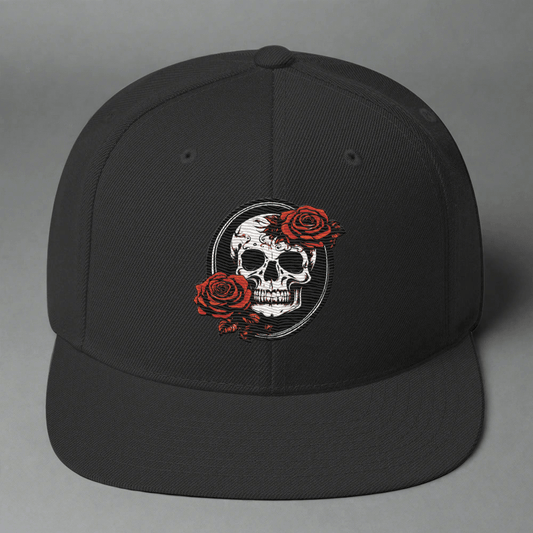 Snapback Skull and Rose Hat - DeathDrip Branding - DeRose Seasonal