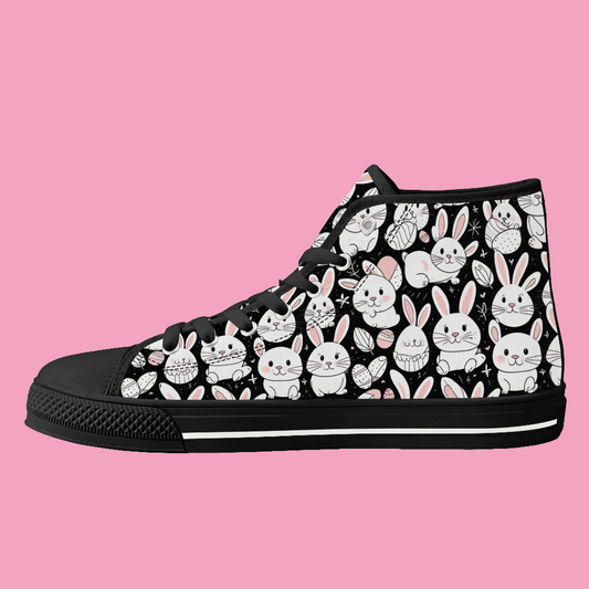 Cute Bunny Men's High Top Canvas Shoes - DeRose Seasonal
