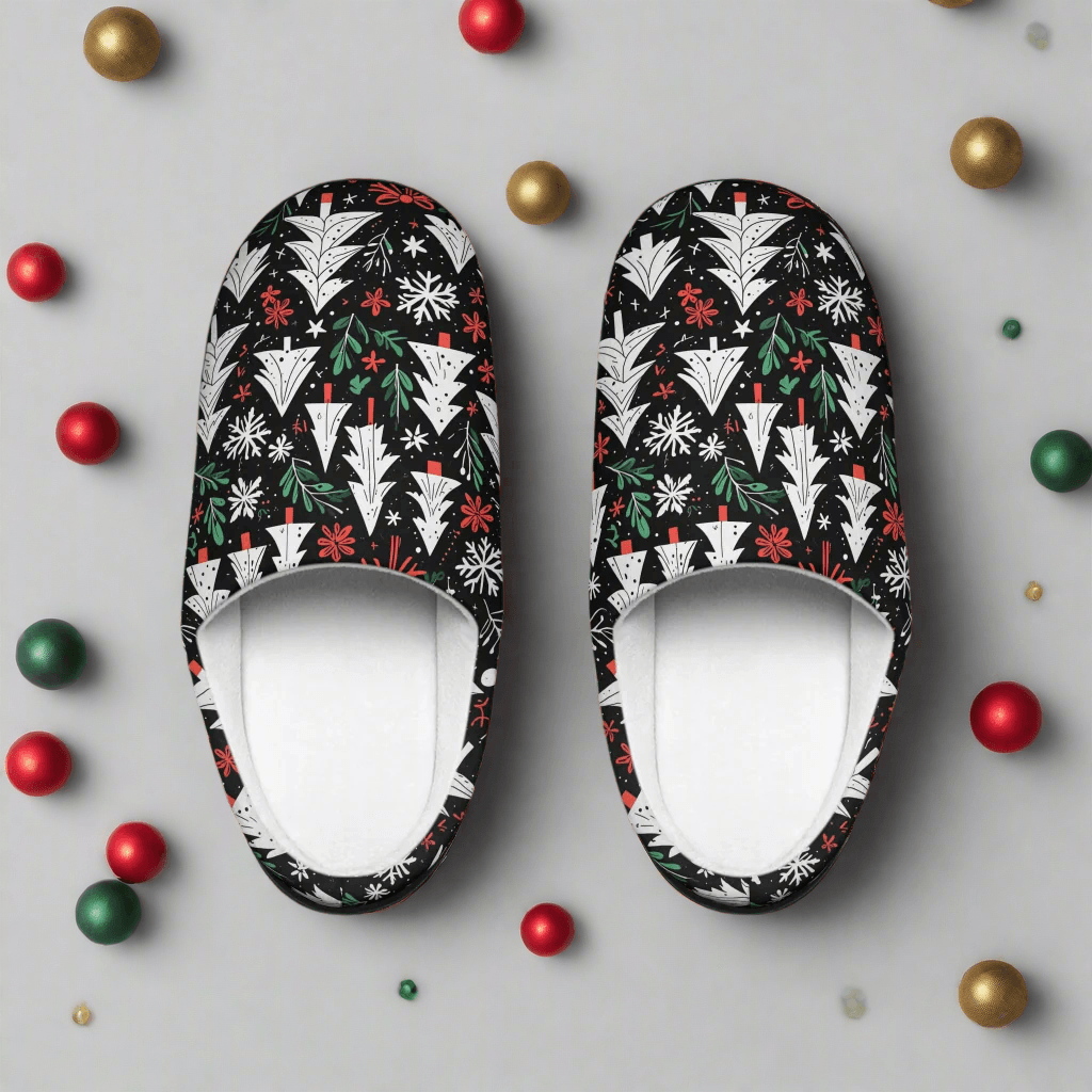 Women's Indoor Christmas Trees Slippers - DeRose Seasonal