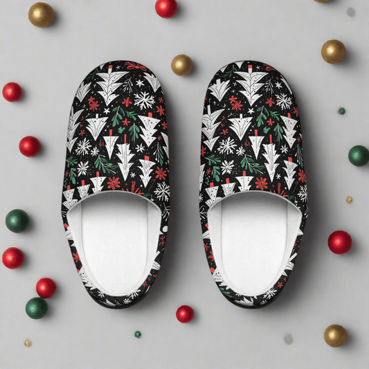 Women's Indoor Christmas Trees Slippers - DeRose Seasonal