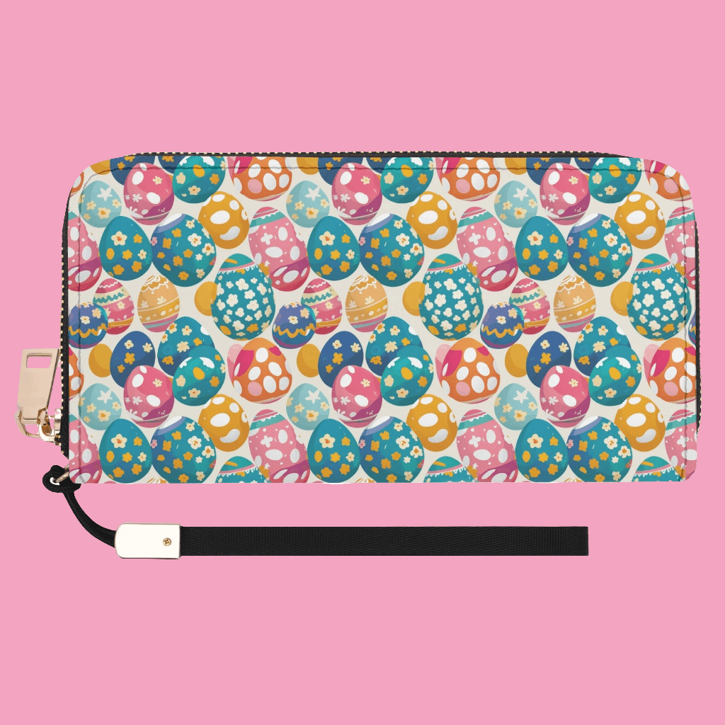 Festive Egg Leather Women's Zipper Wristlet Wallet - DeRose Seasonal