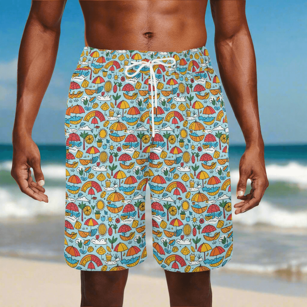 Men's Fun of a Beach Mesh Shorts Sea Life Swim Trunks - DeRose Seasonal