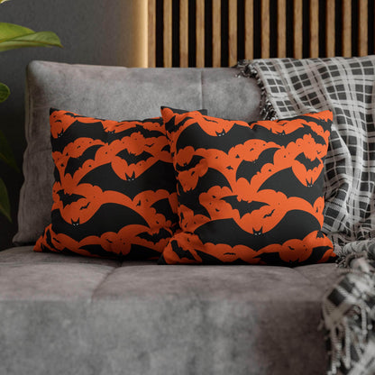 Halloween Bats Spun Polyester Square Pillowcase - DeRose Seasonal