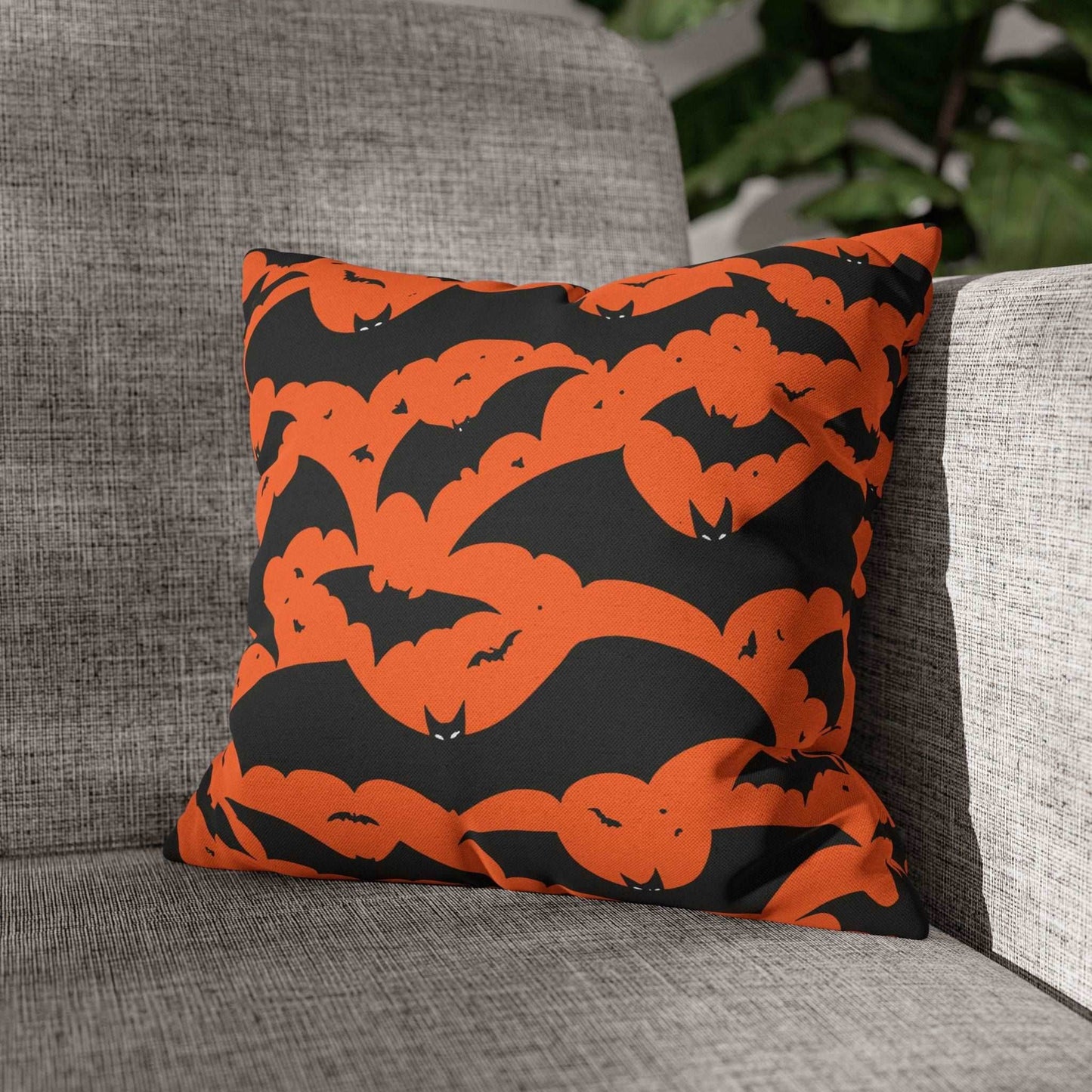 Halloween Bats Spun Polyester Square Pillowcase - DeRose Seasonal