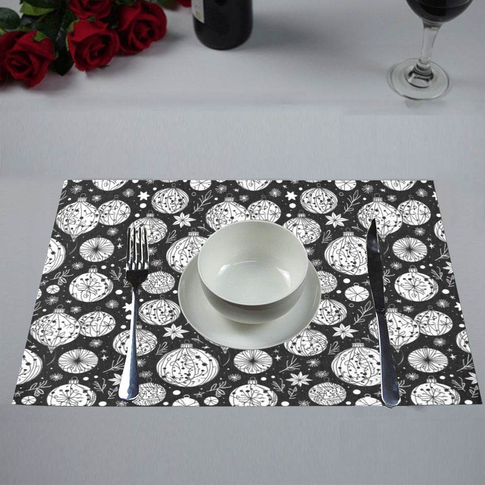 Black and White Ornament Table Placemat (set of 6) - DeRose Seasonal