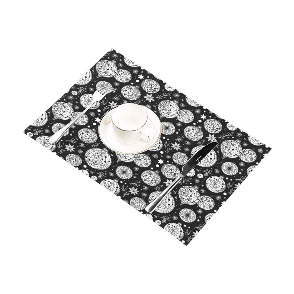 Black and White Ornament Table Placemat (set of 6) - DeRose Seasonal