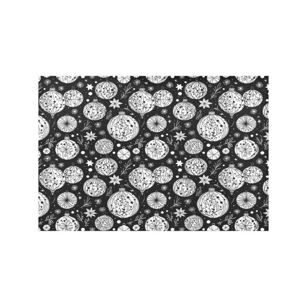 Black and White Ornament Table Placemat (set of 6) - DeRose Seasonal