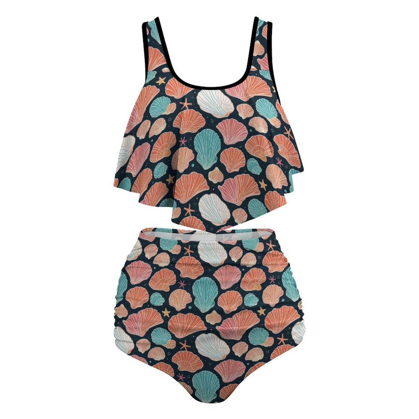 Plus Size Women's Big Shells Two-piece Swimsuit - DeRose Seasonal