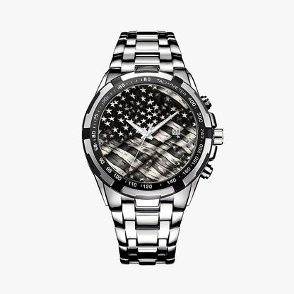 Battered American Flag Silver Watch - DeRose Seasonal