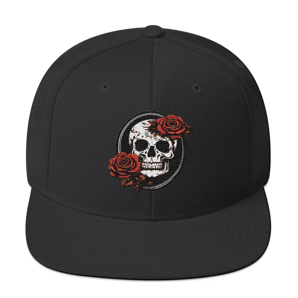 Snapback Skull and Rose Hat - DeathDrip Branding - DeRose Seasonal