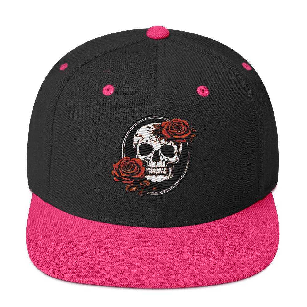 Snapback Skull and Rose Hat - DeathDrip Branding - DeRose Seasonal