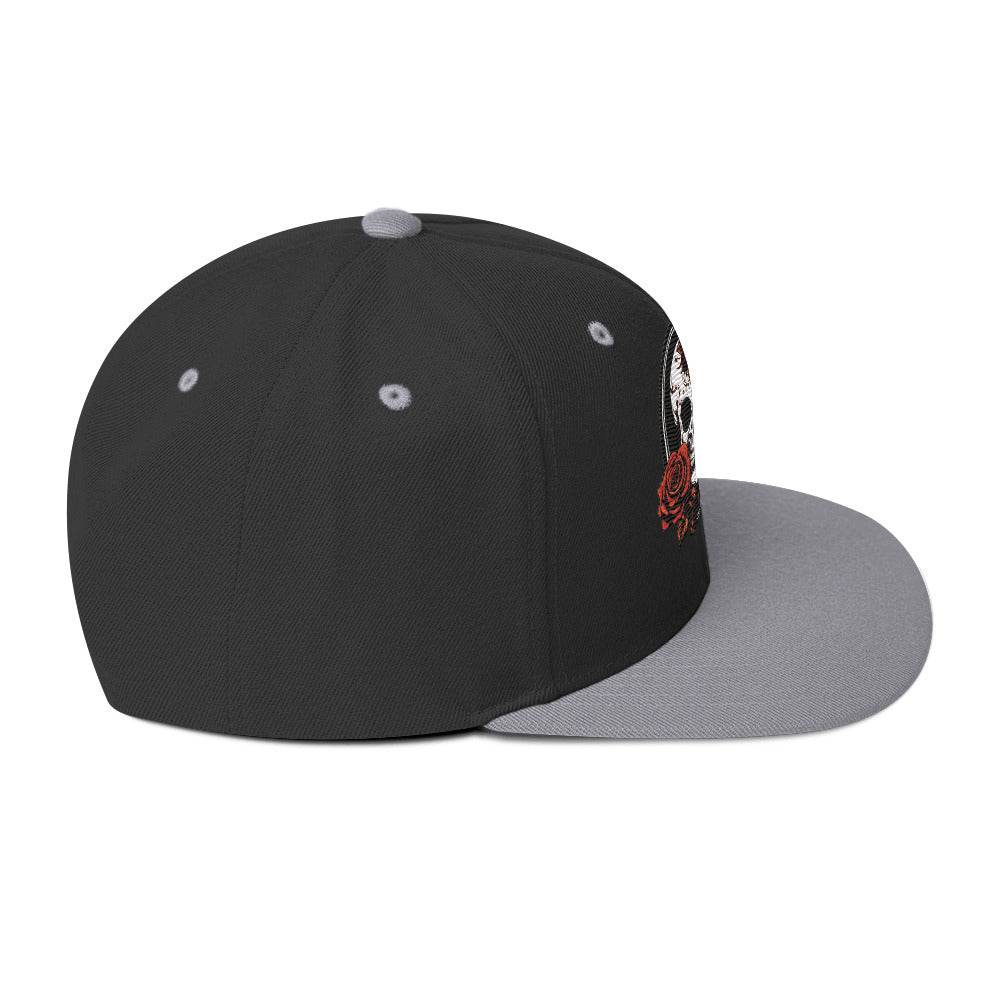 Snapback Skull and Rose Hat - DeathDrip Branding - DeRose Seasonal