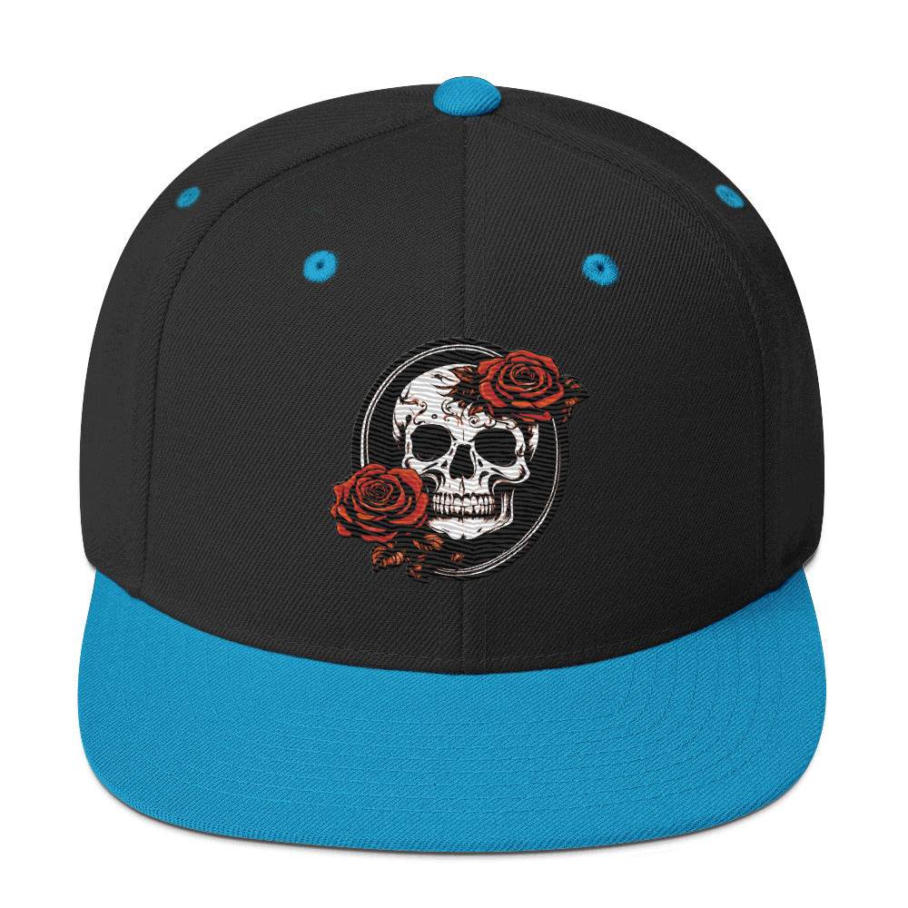 Snapback Skull and Rose Hat - DeathDrip Branding - DeRose Seasonal