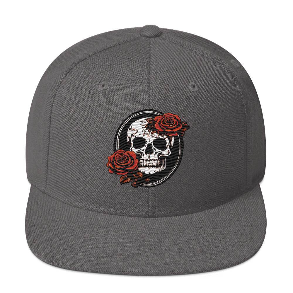 Snapback Skull and Rose Hat - DeathDrip Branding - DeRose Seasonal