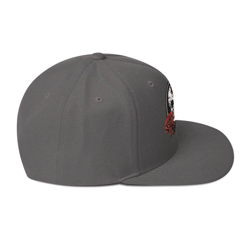 Snapback Skull and Rose Hat - DeathDrip Branding - DeRose Seasonal