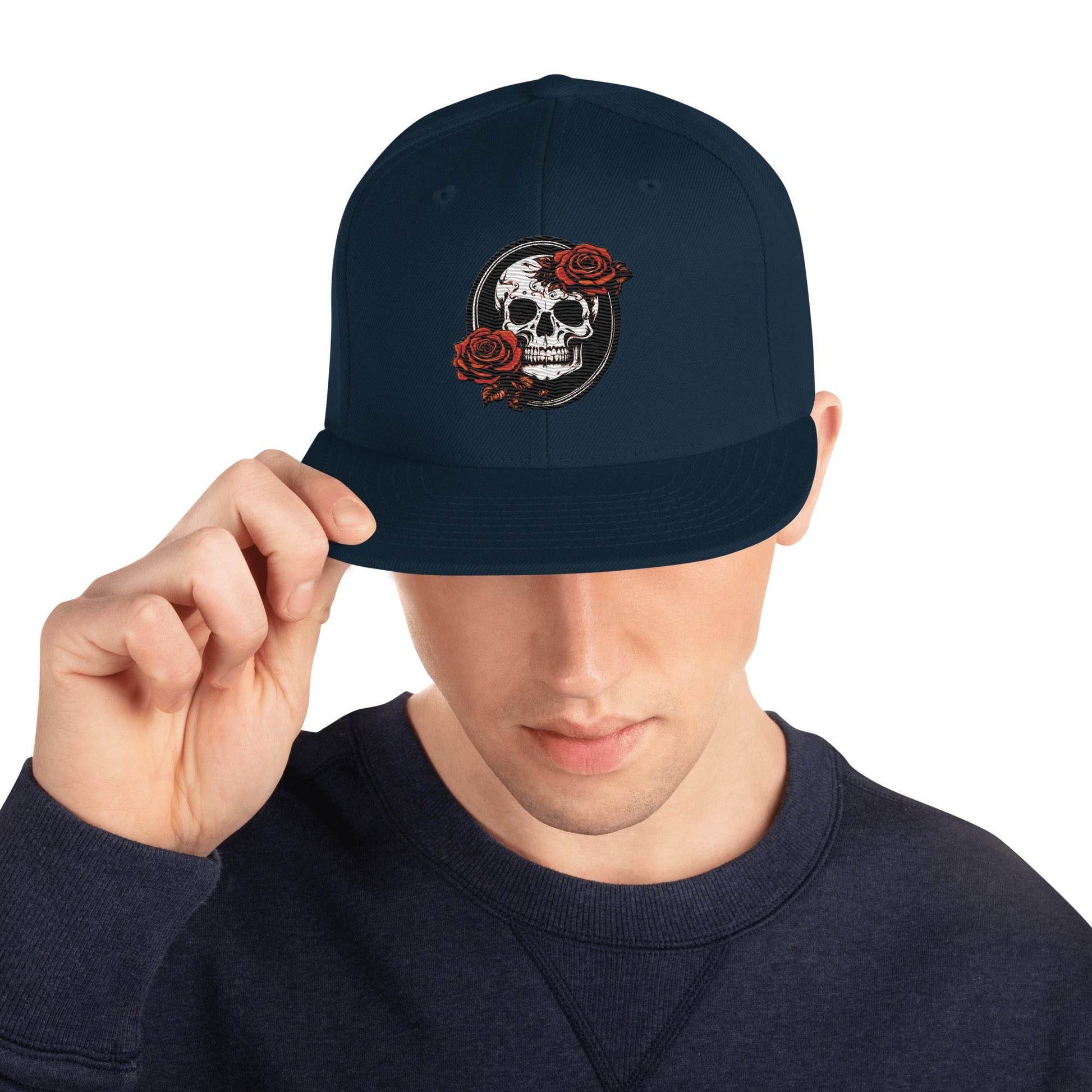 Snapback Skull and Rose Hat - DeathDrip Branding - DeRose Seasonal