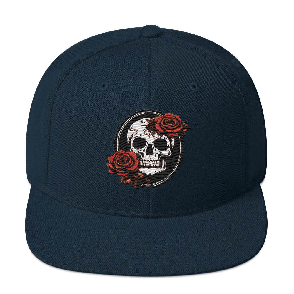 Snapback Skull and Rose Hat - DeathDrip Branding - DeRose Seasonal