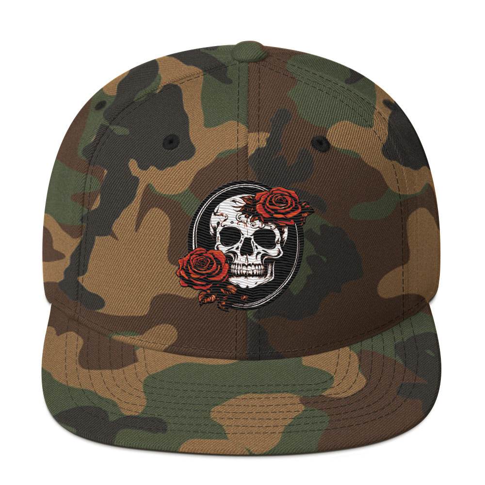 Snapback Skull and Rose Hat - DeathDrip Branding - DeRose Seasonal