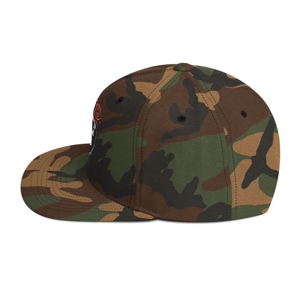 Snapback Skull and Rose Hat - DeathDrip Branding - DeRose Seasonal