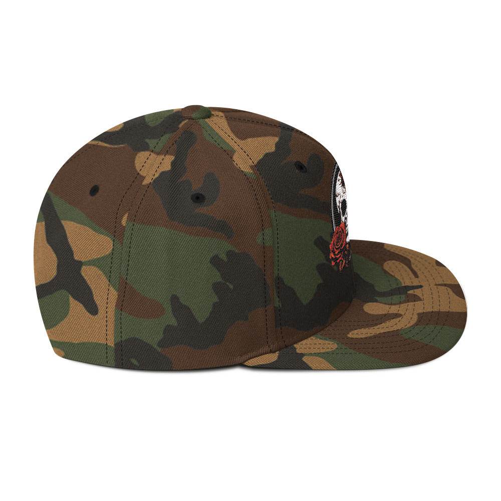Snapback Skull and Rose Hat - DeathDrip Branding - DeRose Seasonal