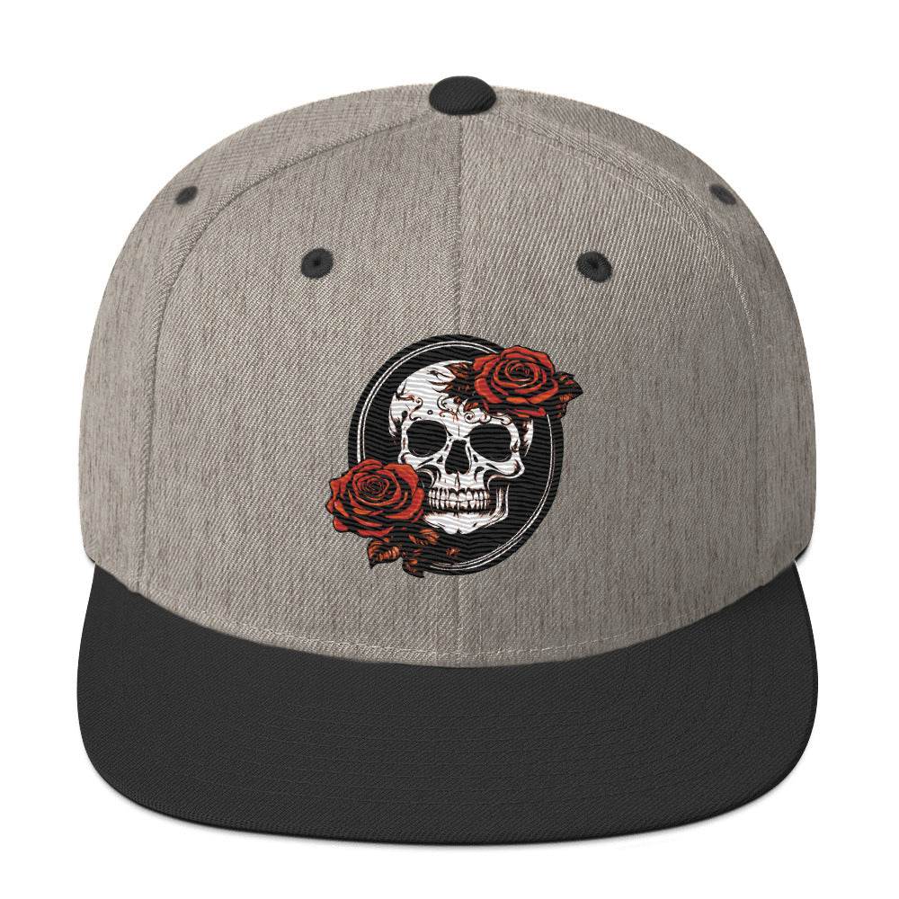 Snapback Skull and Rose Hat - DeathDrip Branding - DeRose Seasonal