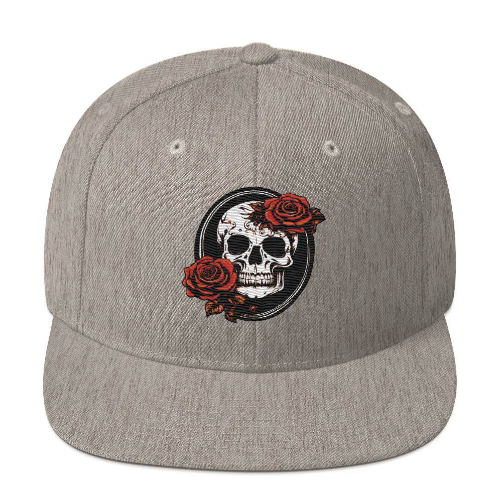 Snapback Skull and Rose Hat - DeathDrip Branding - DeRose Seasonal