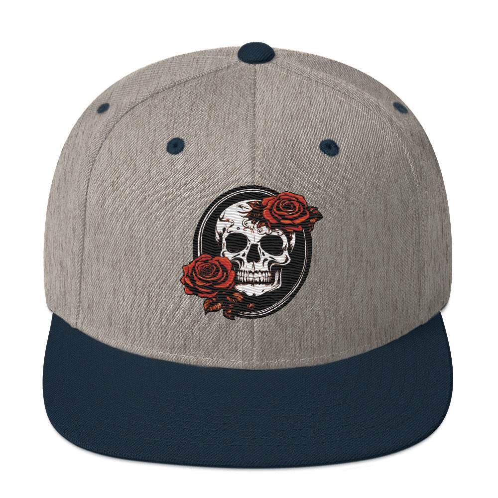 Snapback Skull and Rose Hat - DeathDrip Branding - DeRose Seasonal