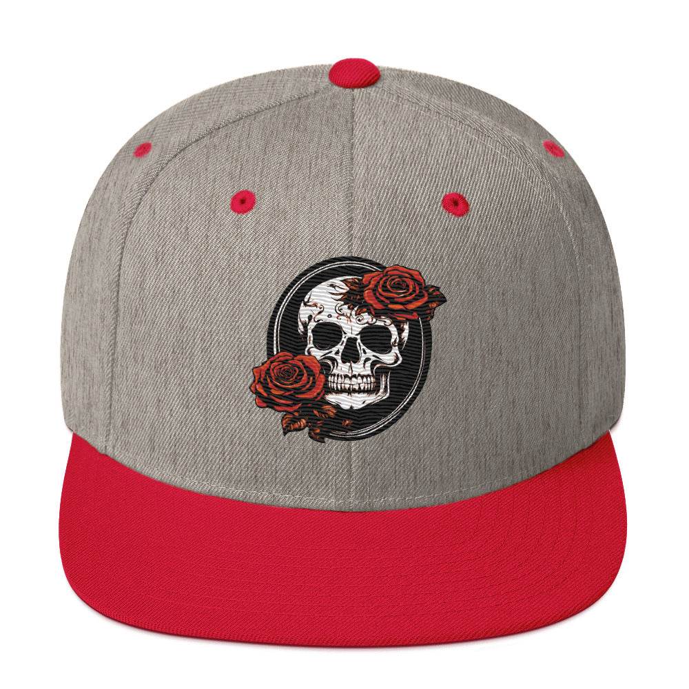 Snapback Skull and Rose Hat - DeathDrip Branding - DeRose Seasonal