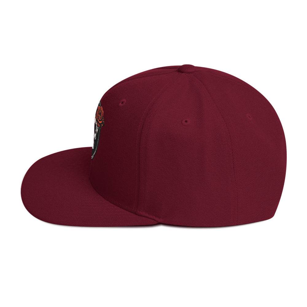 Snapback Skull and Rose Hat - DeathDrip Branding - DeRose Seasonal