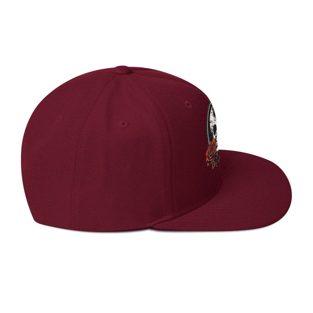 Snapback Skull and Rose Hat - DeathDrip Branding - DeRose Seasonal