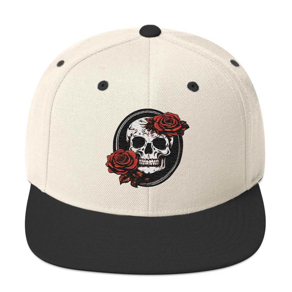 Snapback Skull and Rose Hat - DeathDrip Branding - DeRose Seasonal