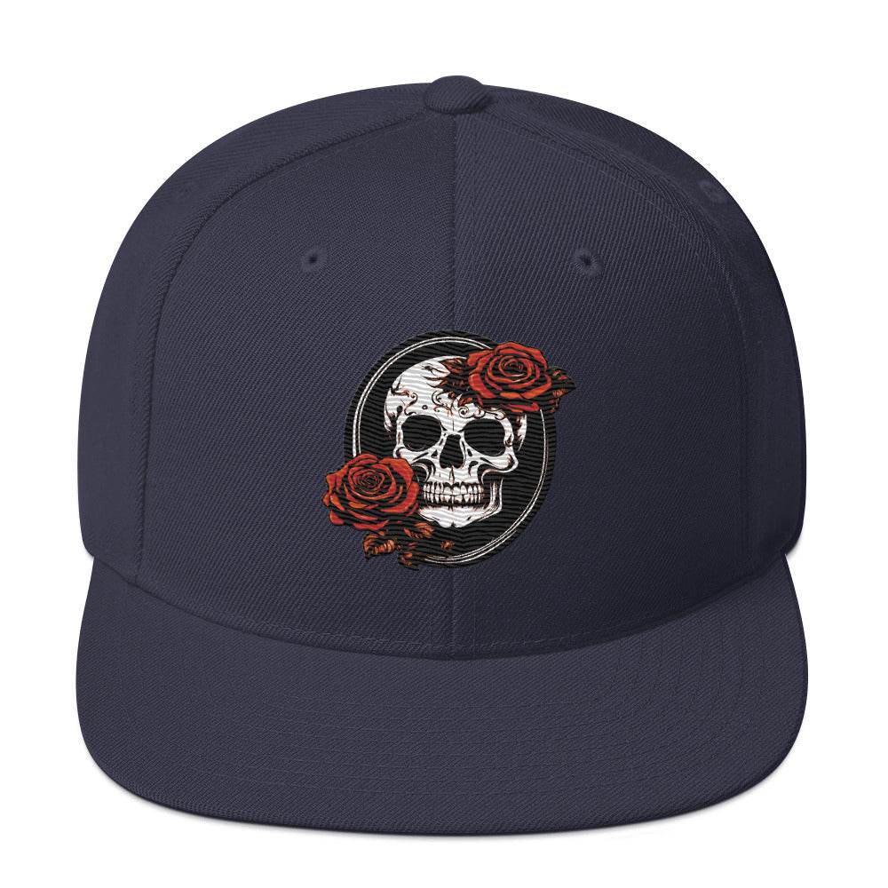 Snapback Skull and Rose Hat - DeathDrip Branding - DeRose Seasonal