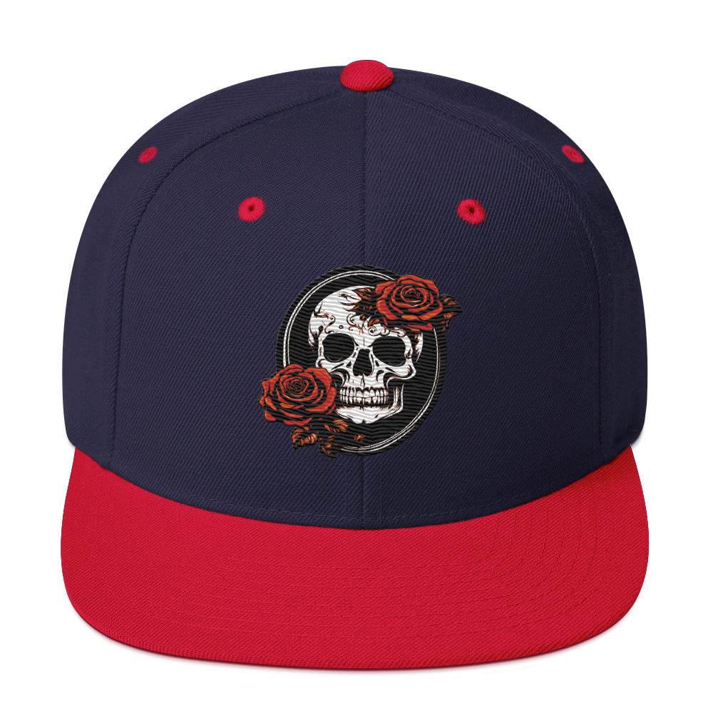 Snapback Skull and Rose Hat - DeathDrip Branding - DeRose Seasonal