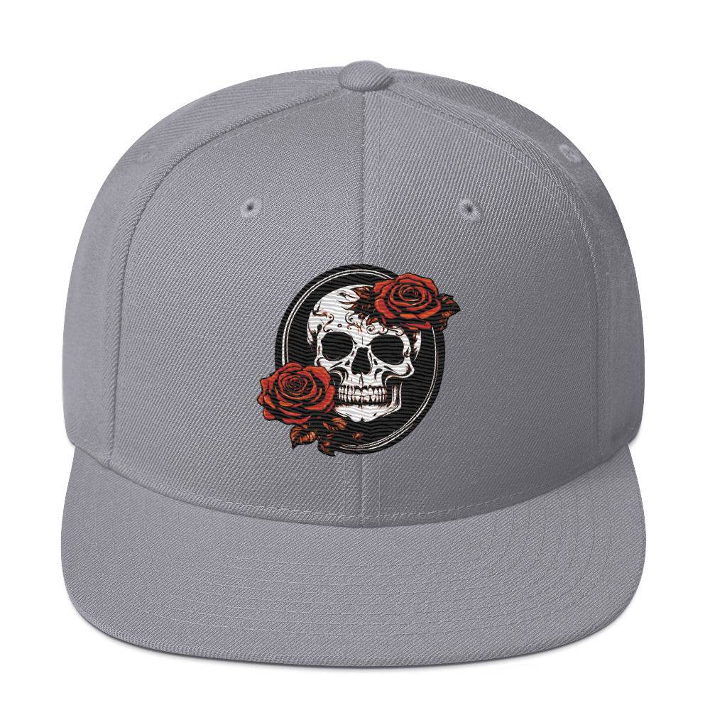Snapback Skull and Rose Hat - DeathDrip Branding - DeRose Seasonal