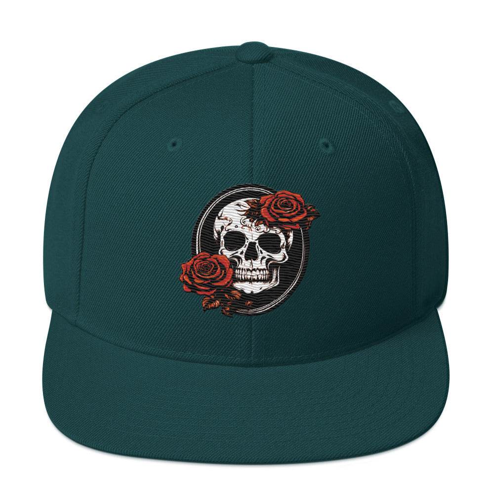 Snapback Skull and Rose Hat - DeathDrip Branding - DeRose Seasonal