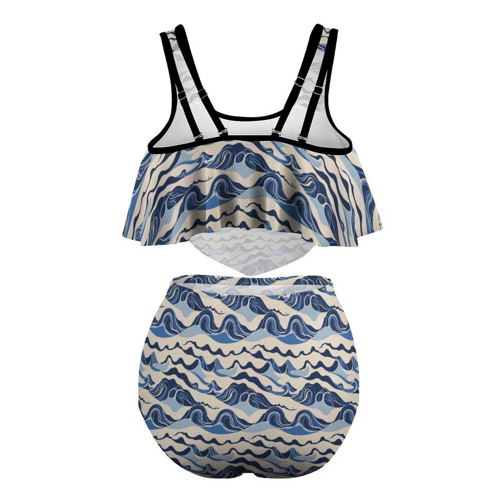 Plus Size Women's Abstract Wave Two-piece Swimsuit - DeRose Seasonal