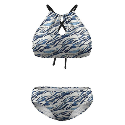 Plus Size Ocean Lines Two-piece Swimsuit - DeRose Seasonal