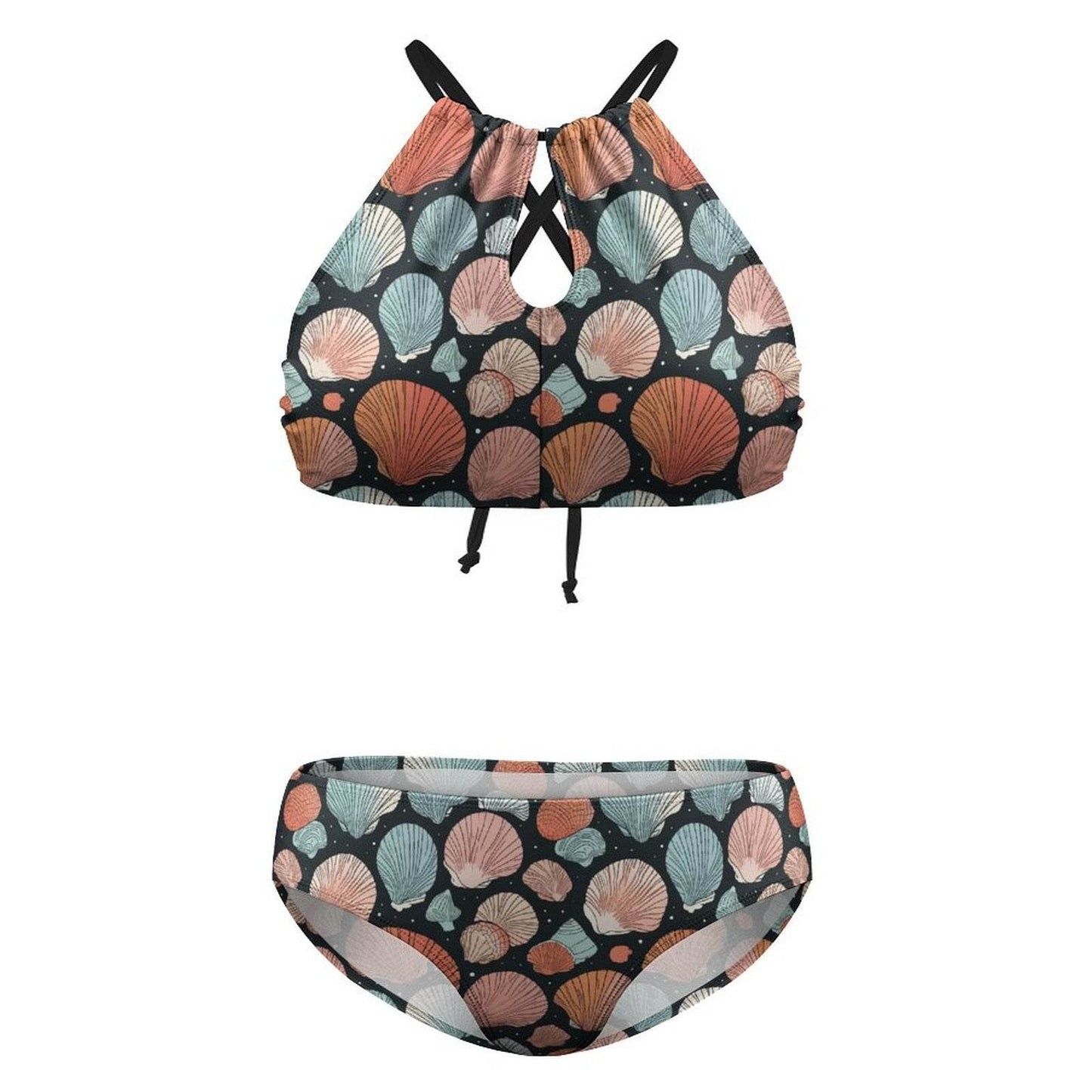 Plus Size Big Shells Two-piece Swimsuit - DeRose Seasonal