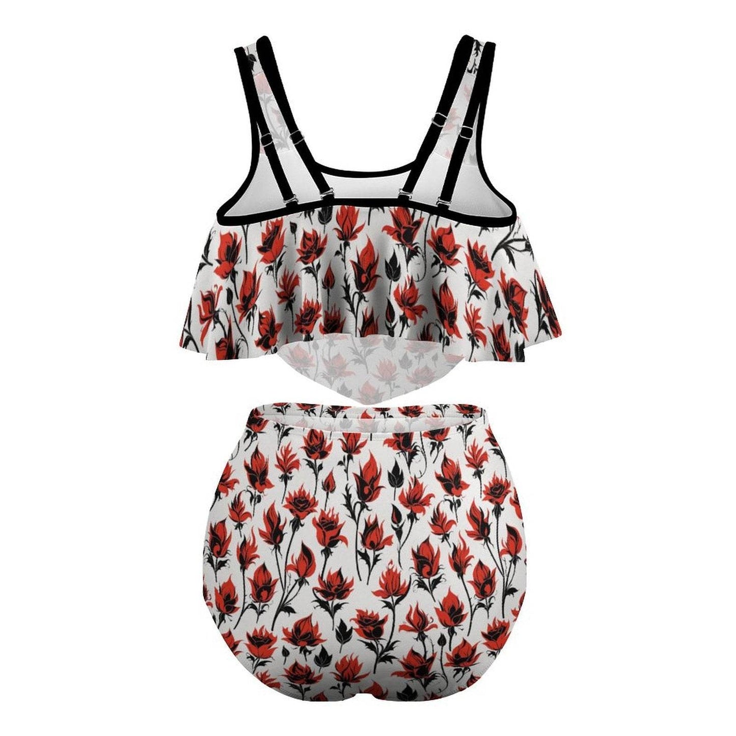 Plus Size Floral Fire Two-piece Swimsuit - DeRose Seasonal