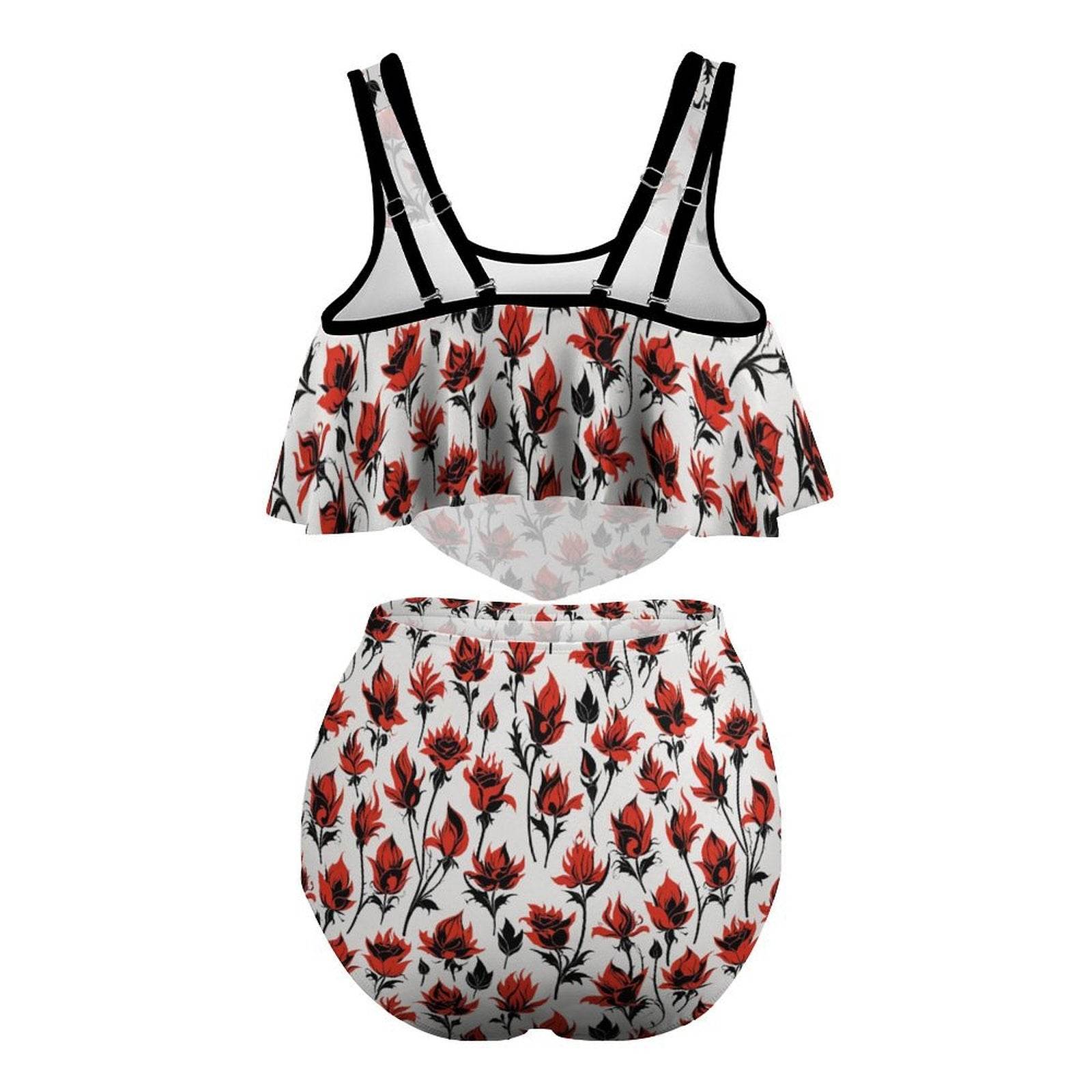 Plus Size Floral Fire Two-piece Swimsuit - DeRose Seasonal