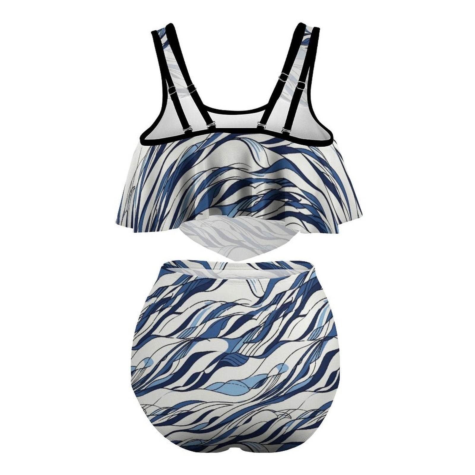 Plus Size Women's Ocean Lines Two-piece Swimsuit - DeRose Seasonal